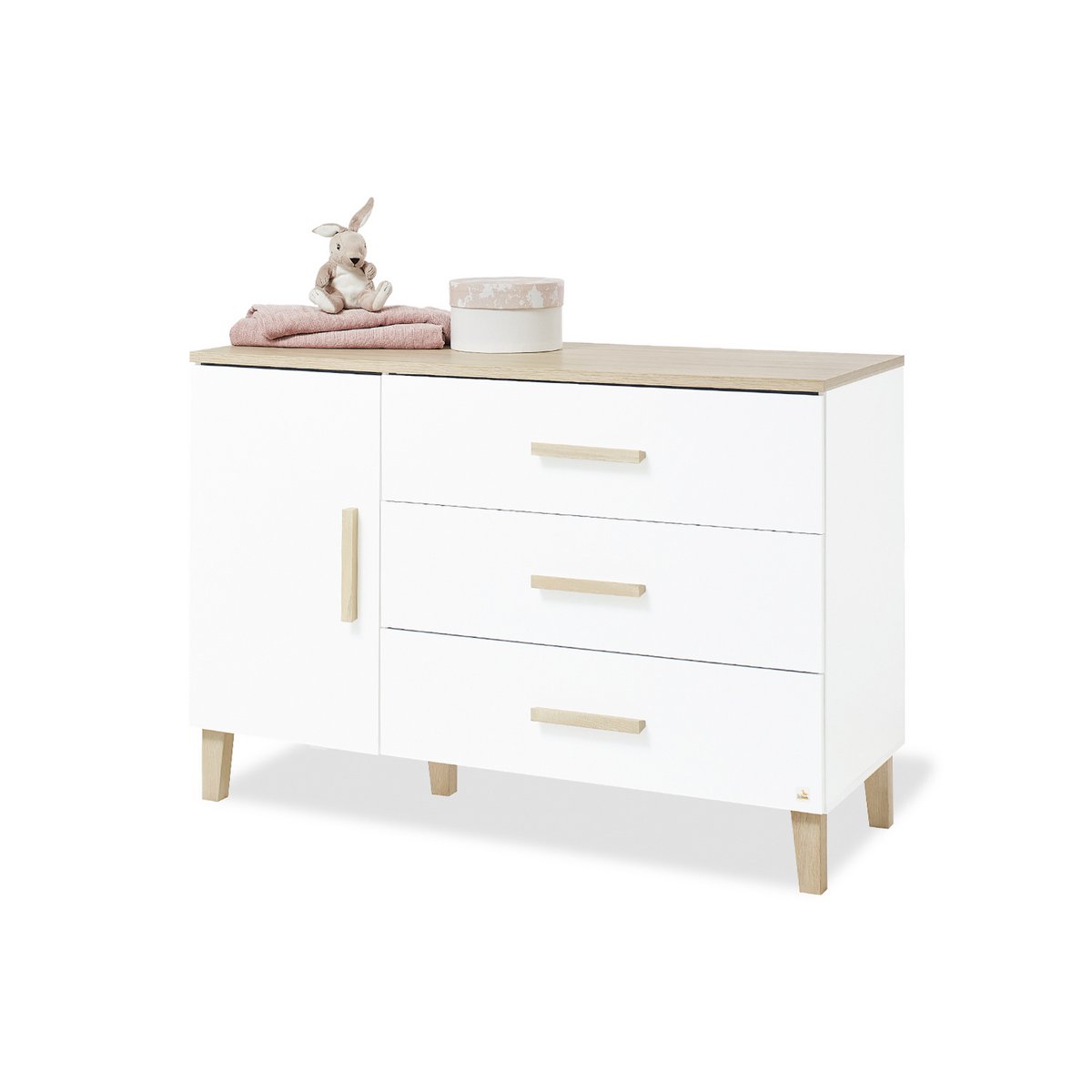 Startset 'Lumi' extra breed3 delen: ledikant, extra brede commode, 2-deurs kledingkast