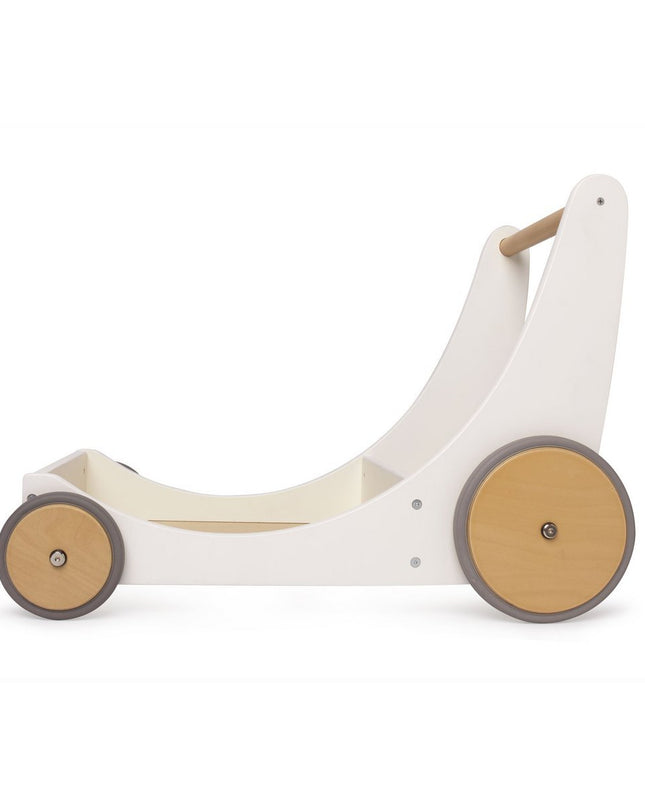 Kinderfeets 2-in-1 houten opbergkar & loopwagen - Wit