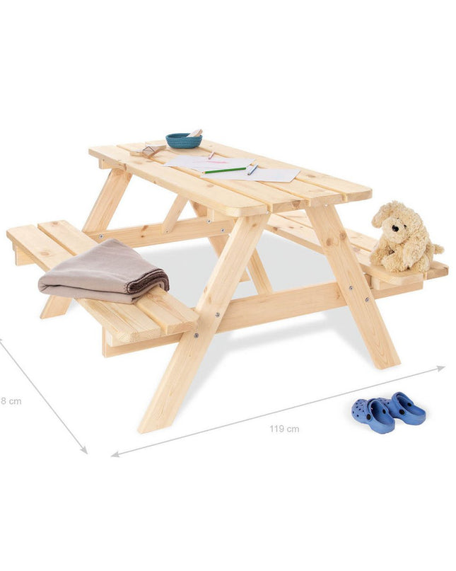 Kinderpicknickbank 'Nicki für 4 Maxi' naturel