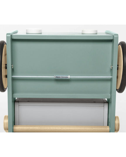 Leren loopwagen 'Kipplaster Fred', groen