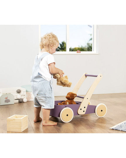 Leren looprek 'Fiete', braam loopwagen