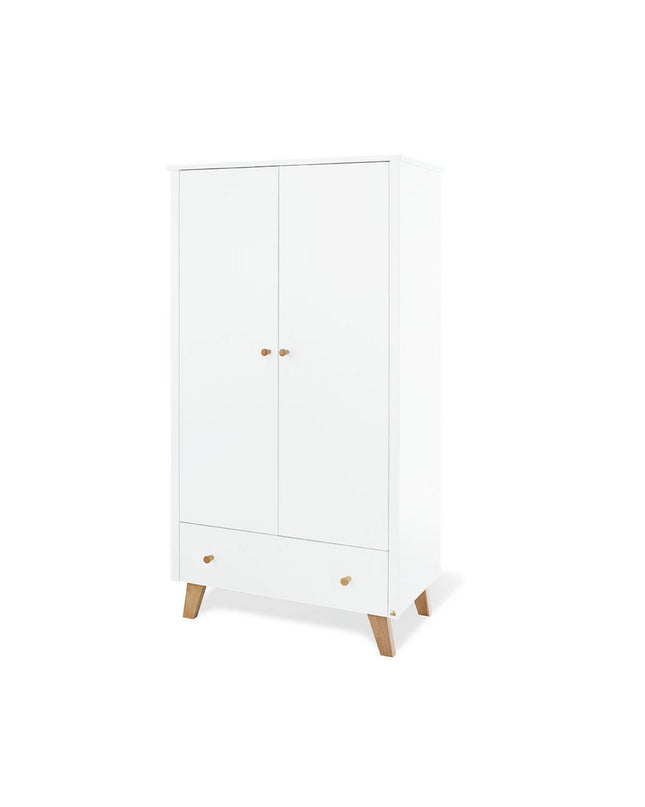 Startsett 'Hilda & Pan' extra breed, wit, incl. wandplank4 delen: huisbed, extra brede commode, 2-deurs kledingkast, wandplank