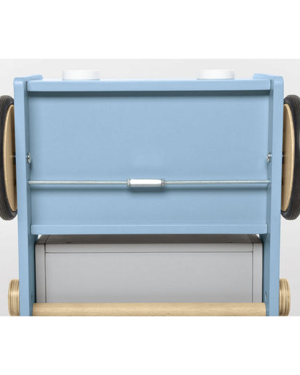 Leren loopwagen 'Kipplaster Fred', blauw