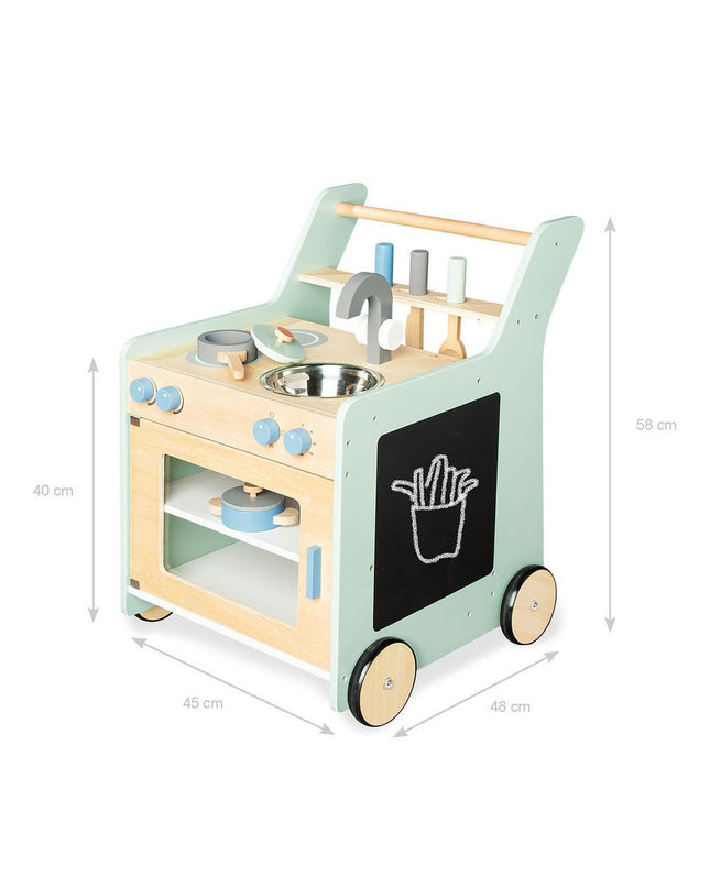 Kinderkeuken 'Kalle', pastelgroen hout keukenspeelgoed
