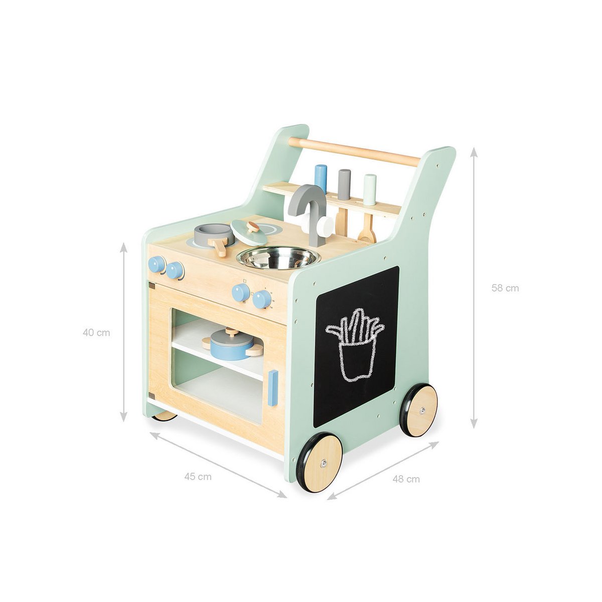 Kinderkeuken 'Kalle', pastelgroen hout