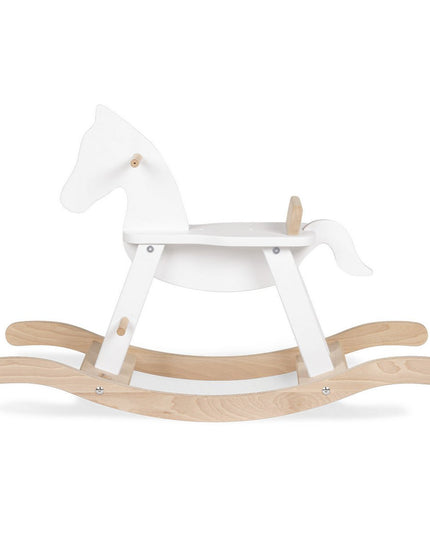 Hobbelpaard 'Pinolino' met ring, wit/naturel