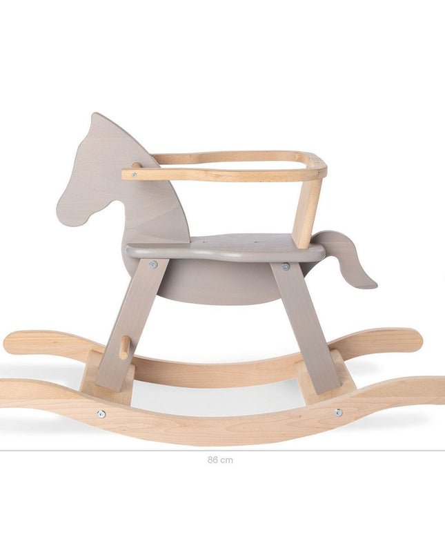 Hobbelpaard 'Pinolino' met ring, grijs/naturel