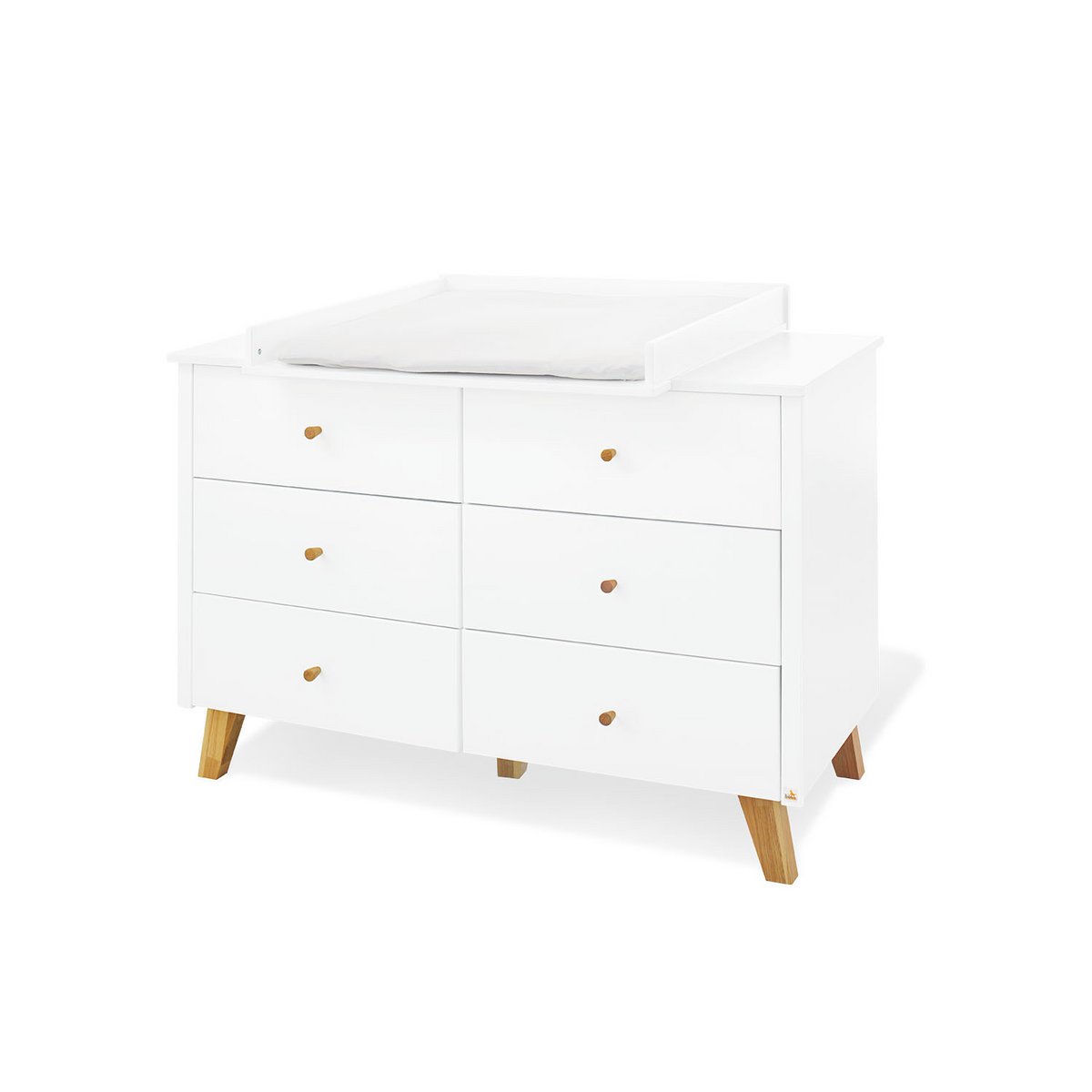 Startsett 'Hilda & Pan' extra breed, wit, incl. wandplank4 delen: huisbed, extra brede commode, 2-deurs kledingkast, wandplank