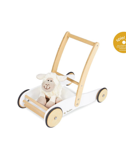 Leren loopwagen 'Uli', wit