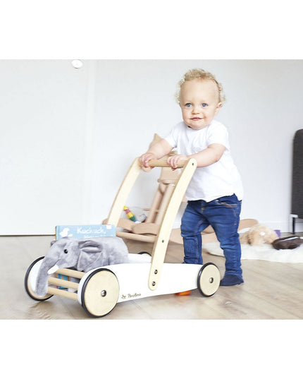 Leren loopwagen 'Uli', wit