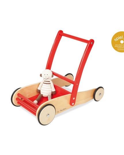 Leren rollator 'Uli', rood loopwagen