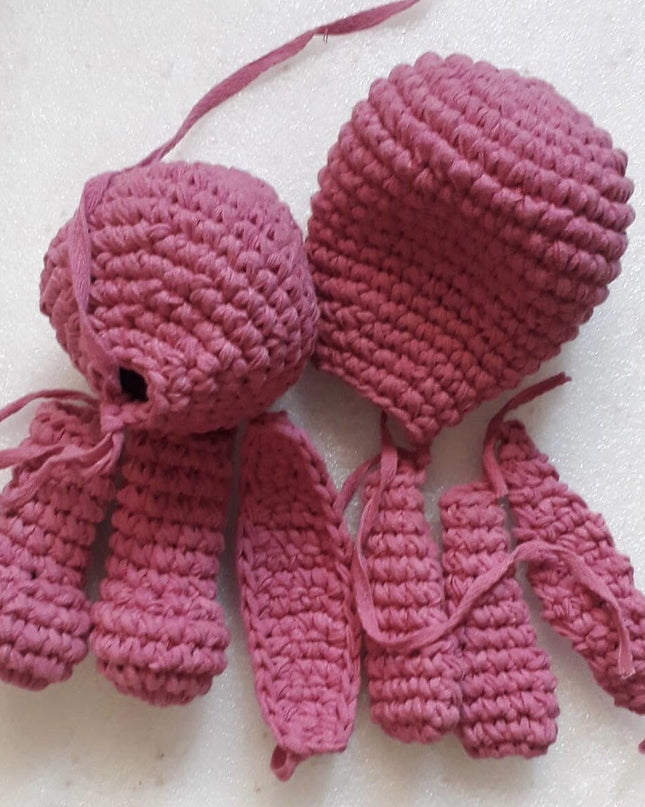 Luna-Leena konijn/konijn roze knuffel  - katoen - handgehaakt in Nepal