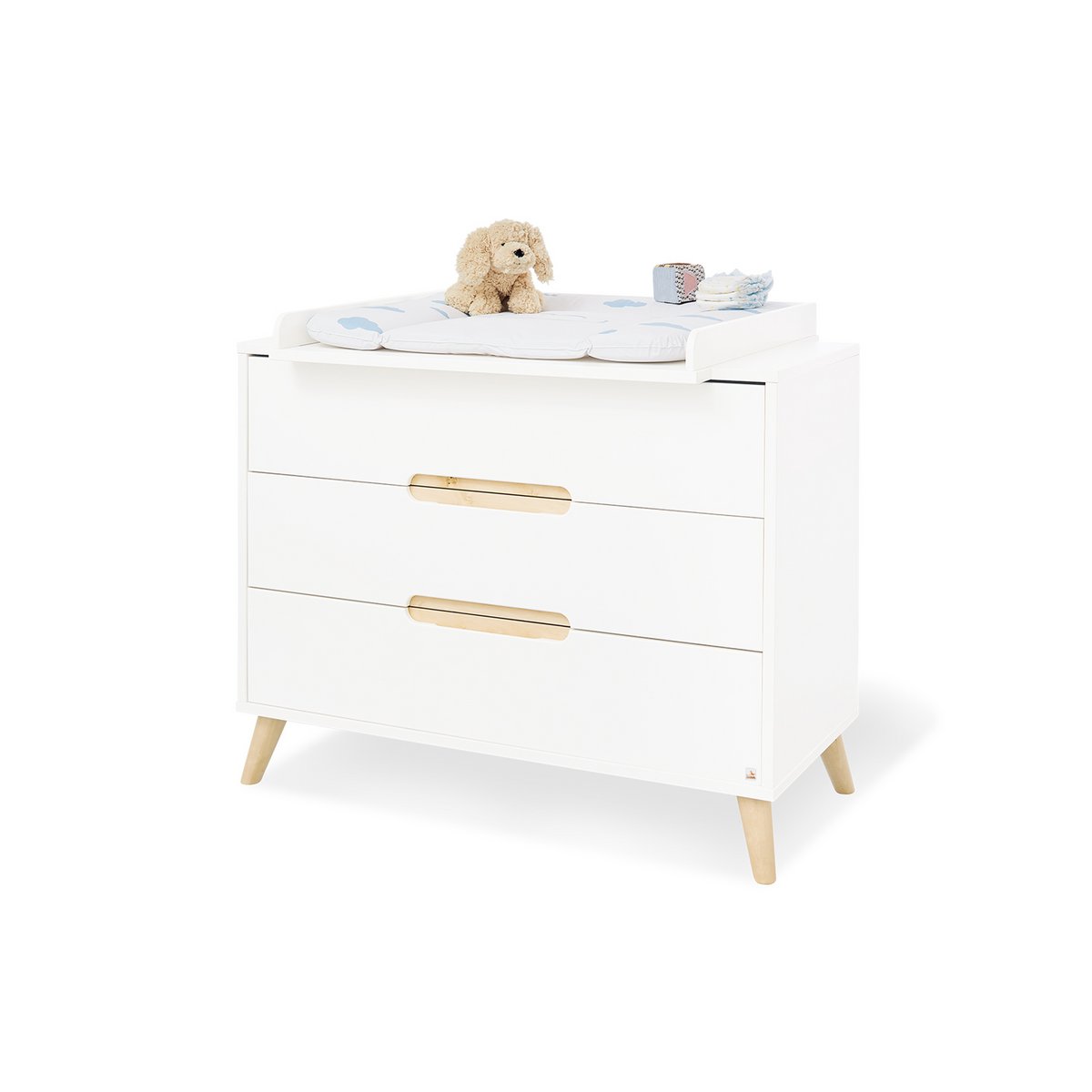 Startset 'Move' breed groot, incl. wandplank4 delen: ledikant, brede commode, grote kledingkast, wandplank