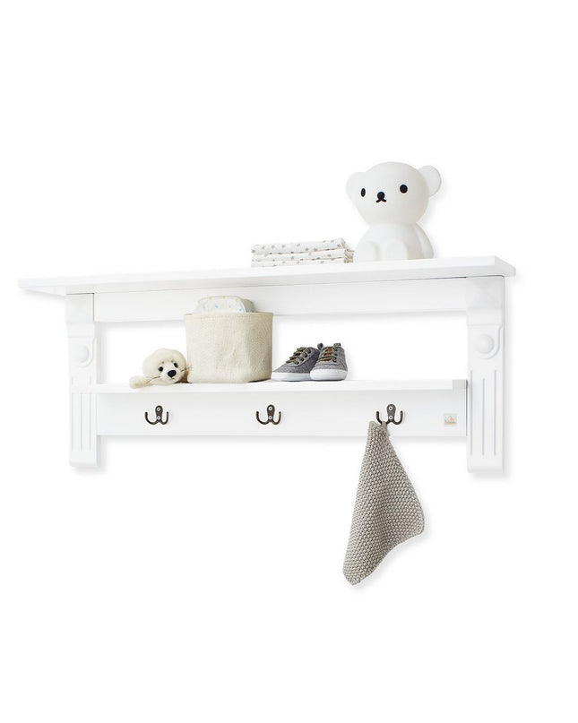 Startset 'Emilia' breed groot, incl. wandplank4 delen: ledikant, brede commode, grote kledingkast, wandplank