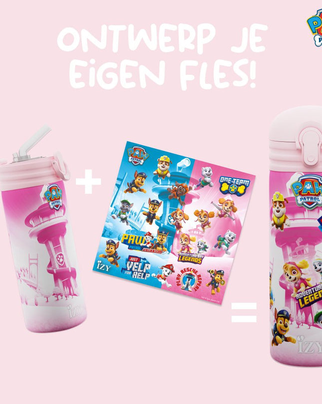 IZY Kids Thermos bidon - Paw Patrol - Refresh Pink - 350ML To-Go Insulated Water Bottles