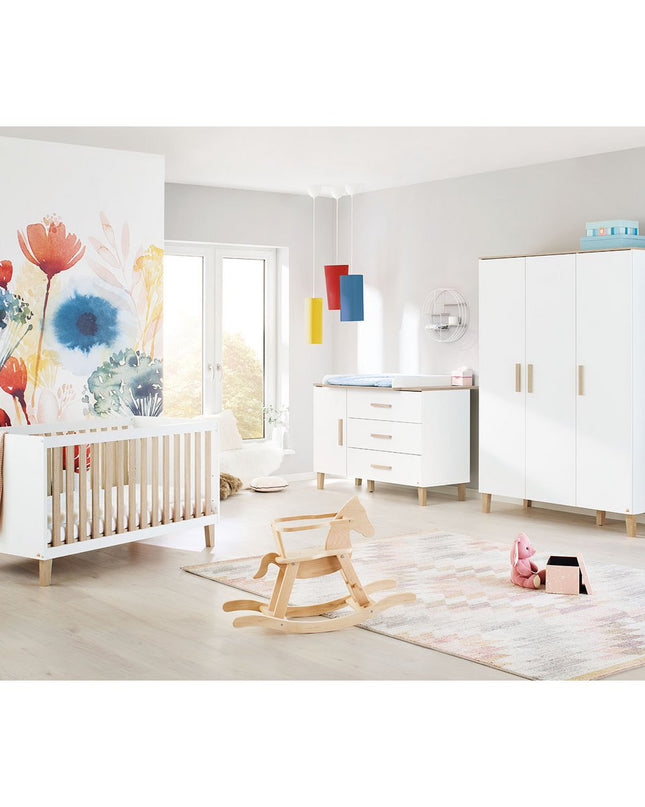 Startset  'Lumi' extra breed groot3 delen: ledikant, extra brede commode, grote kledingkast