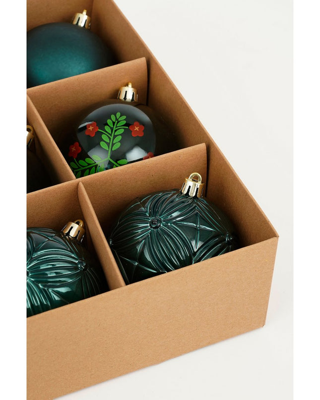 Kerstballen Set - 9 Stuks - Ø8 cm - Onbreekbaar - Groen kerst 2025