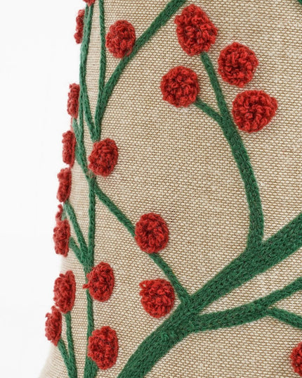 Decoratie Kerstboom - H55 x Ø12 cm - Katoen, IJzer, Mangohout - FSC 100% - Rood kerst 2025