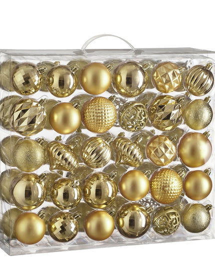 Kerstballen Set - 60 Stuks - Ø7 cm - Onbreekbaar - Goud kerst 2025