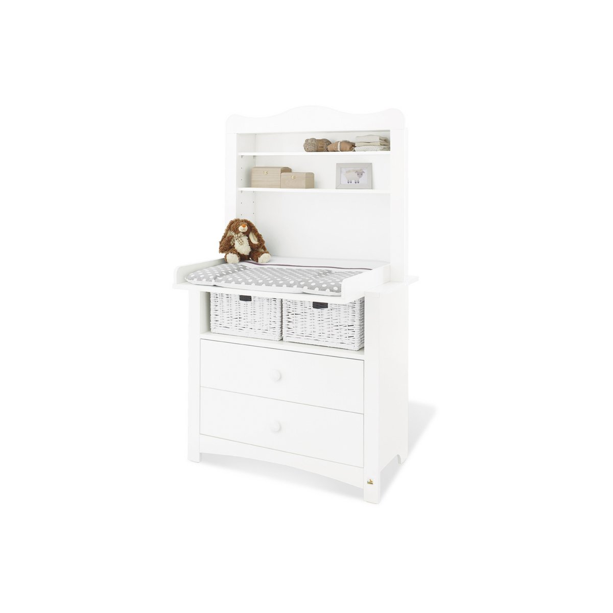 Startset 'Florentina' breed groot, incl. brede kast4 delen: ledikant, brede commode incl. Brede kast, grote kledingkast