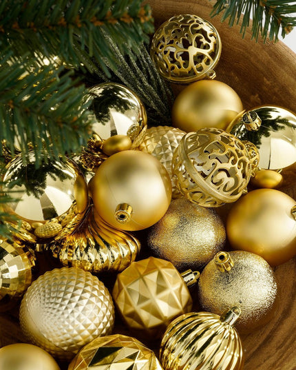 Kerstballen Set - 60 Stuks - Ø7 cm - Onbreekbaar - Goud kerst 2025