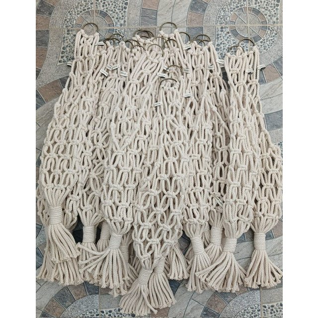 Luna-Leena opberghanger opbergmand macramé gebroken wit - katoen - handgemaakt in Nepal