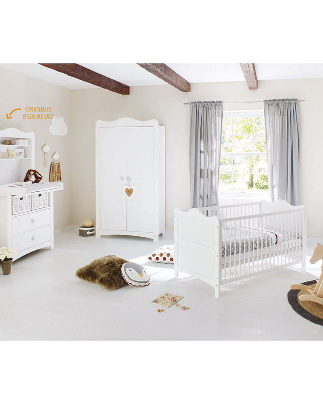 Startset 'Florentina' breed, incl. brede kast4 delen: ledikant, brede commode, brede plank, 2-deurs kledingkast
