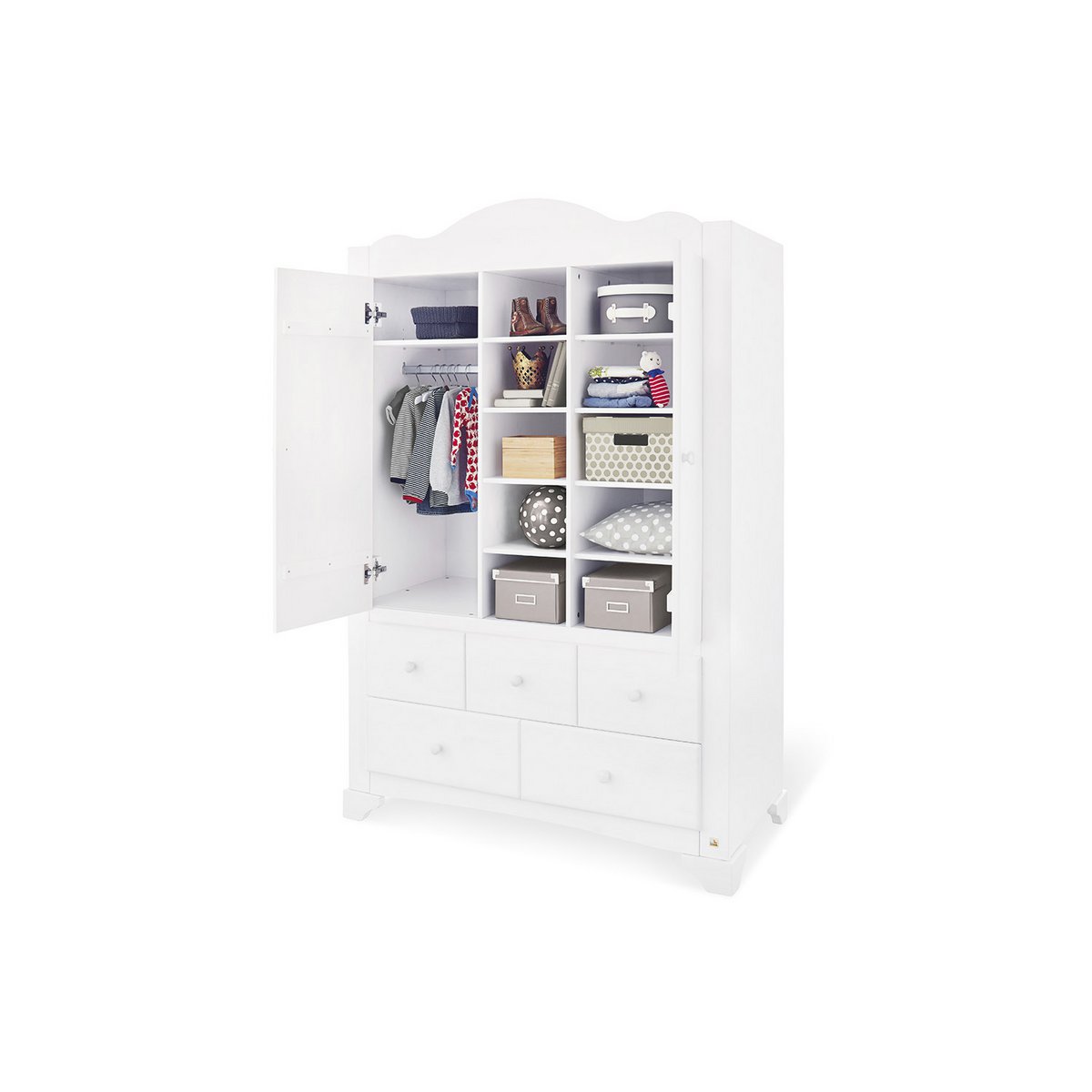 Startset 'Pino' breed groot3 delen: ledikant, brede commode, grote kledingkast