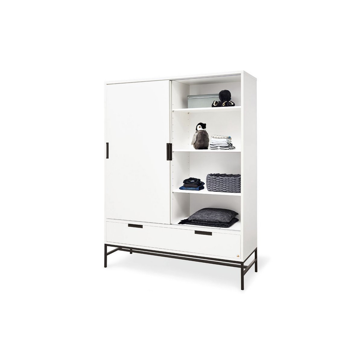 Startset 'Steel' extra breed groot3 delen: ledikant, extra brede commode, grote kledingkast