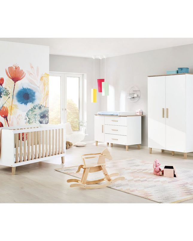 Startset  'Lumi' extra breed3 delen: ledikant, extra brede commode, 2-deurs kledingkast