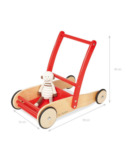 Leren rollator 'Uli', rood loopwagen