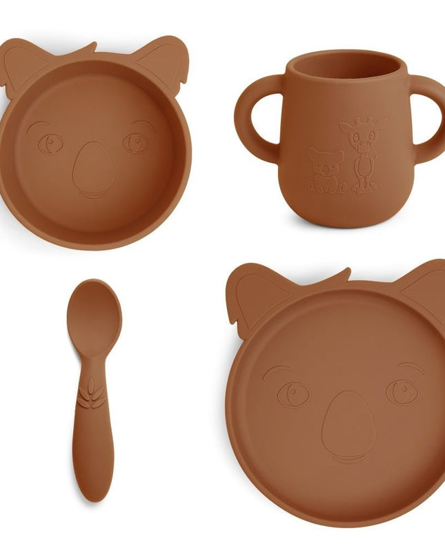 Lykke siliconen dinerset 4-pack Koala