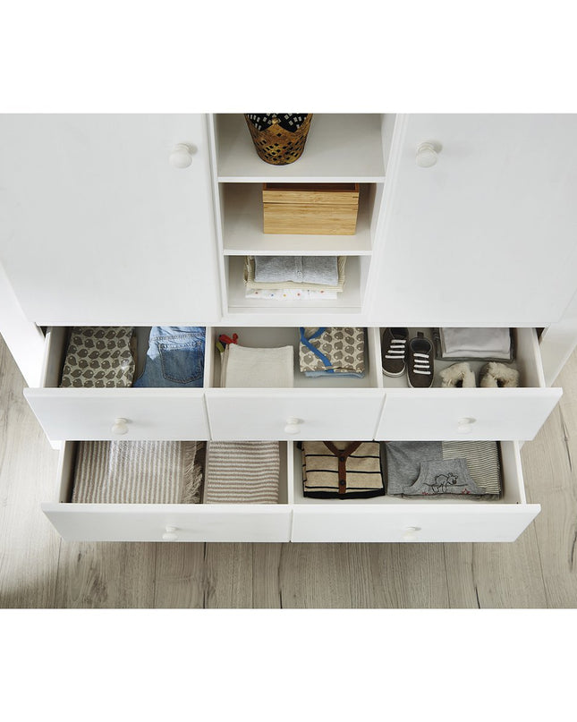 Startset 'Pino' breed groot3 delen: ledikant, brede commode, grote kledingkast