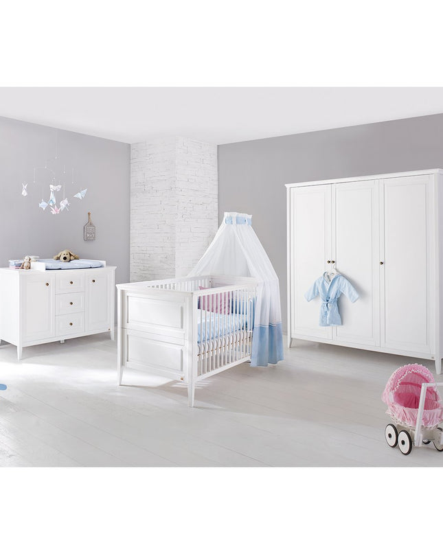 Startsett 'Smilla' extra breed groot3 delen: ledikant, extra brede commode, grote kledingkast