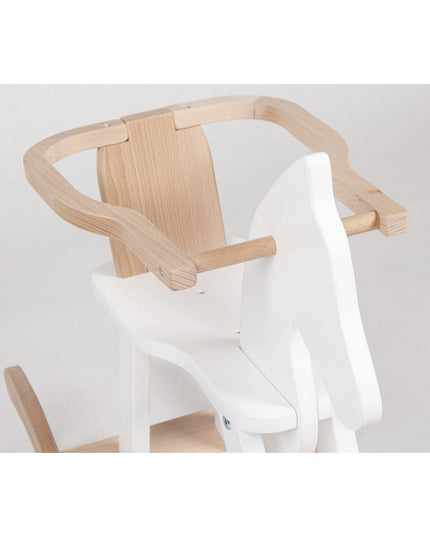 Hobbelpaard 'Pinolino' met ring, wit/naturel