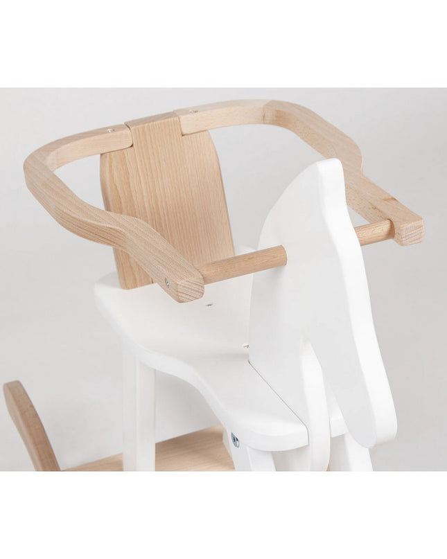 Hobbelpaard 'Pinolino' met ring, wit/naturel