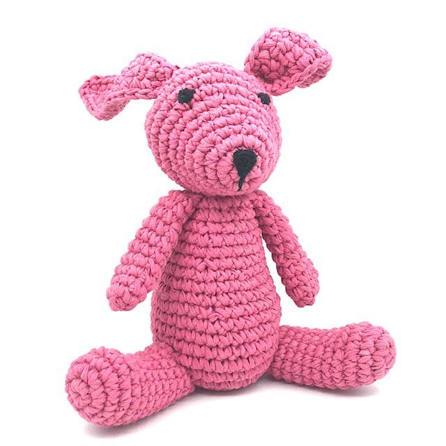 Luna-Leena konijn/konijn roze knuffel  - katoen - handgehaakt in Nepal