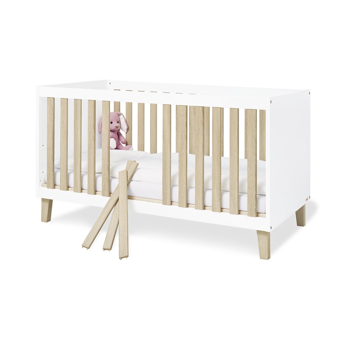 Startset 'Lumi' breed3 delen: ledikant, brede commode, 2-deurs kledingkast