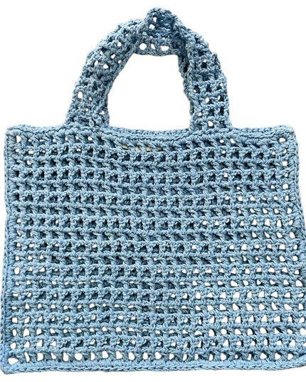 Luna -Leena Bag Kids - Light Blue - Organic Cotton - Hand Haak in Nepal