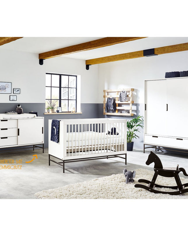Startset 'Steel' extra breed groot3 delen: ledikant, extra brede commode, grote kledingkast