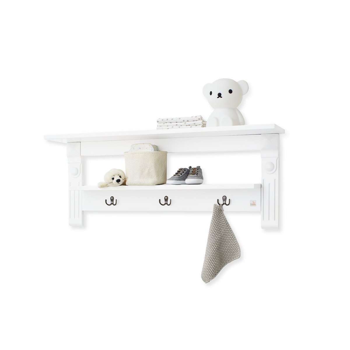 Startset 'Emilia' extra breed groot, incl. wandplank4 delen: ledikant, extra brede commode, grote kledingkast, wandplank