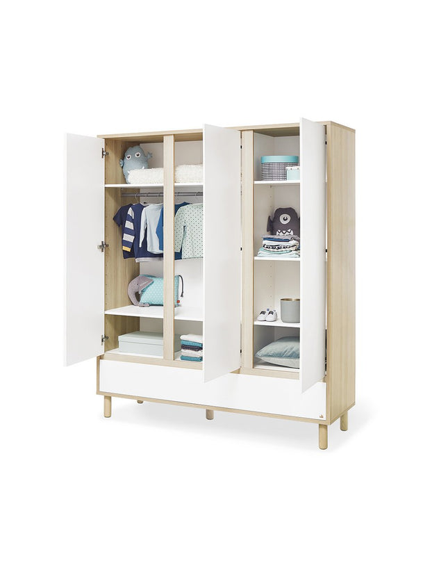 Startset 'Flow' breed groot3 delen: ledikant, brede commode, grote kledingkast