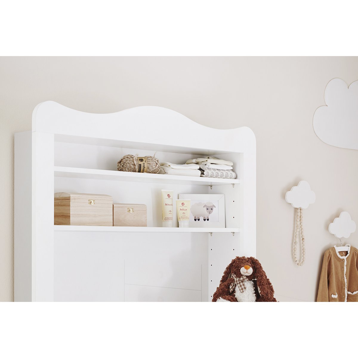 Startset 'Florentina' breed groot, incl. brede kast4 delen: ledikant, brede commode incl. Brede kast, grote kledingkast