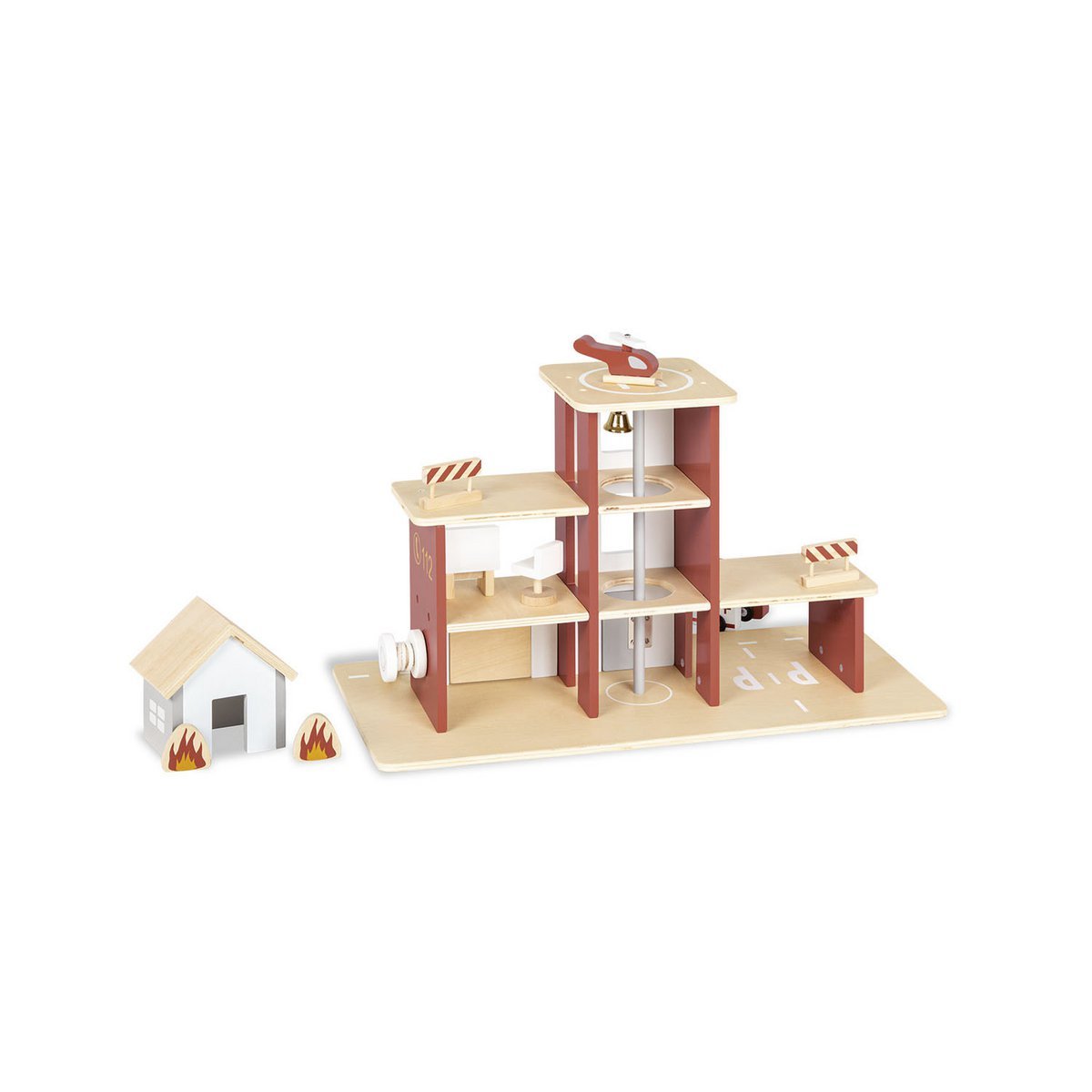 Brandweerkazerne 'Ben' incl. accessoires hout