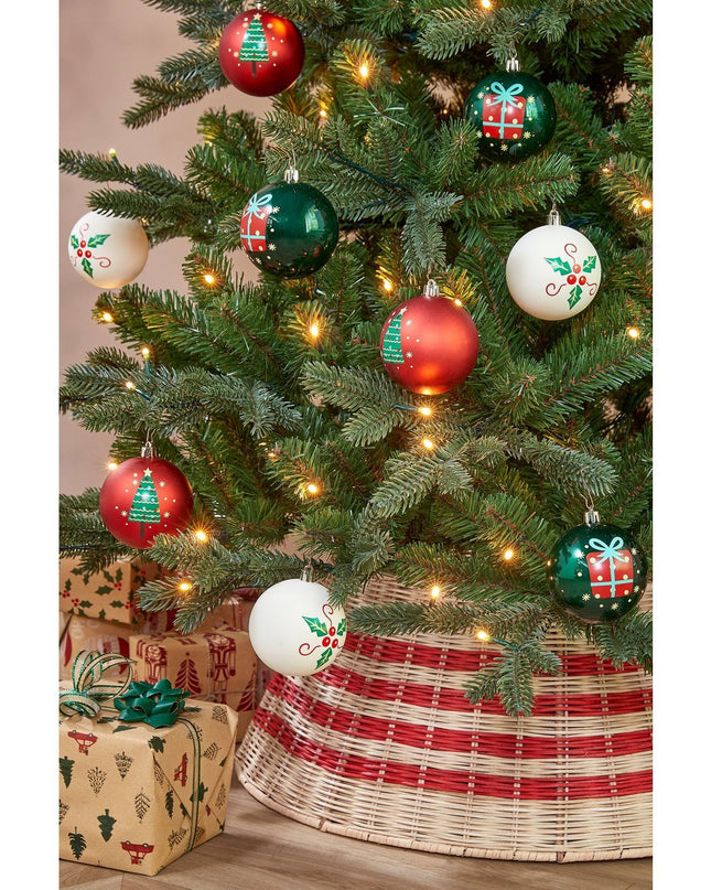 Kerstballen Set - 9 Stuks - Ø8 cm - Onbreekbaar - Wit, Rood, Groen kerst 2025