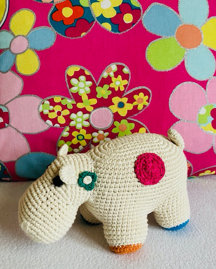 kussen hippie bloemen roze + binnenkussen (set) 45x45cm duurzaam