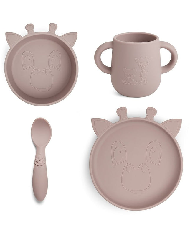 Lykke siliconen dinerset 4-pack Giraffe