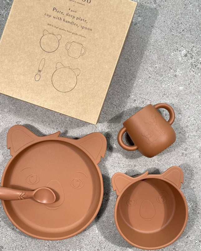 Lykke siliconen dinerset 4-pack Koala