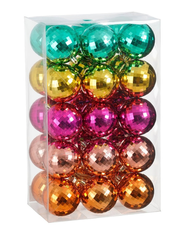 Kerstballen set - 30 Stuks - Ø8 cm - Onbreekbaar - Roze, Fuchsia, Goud, Oranje, Groen kerst 2025