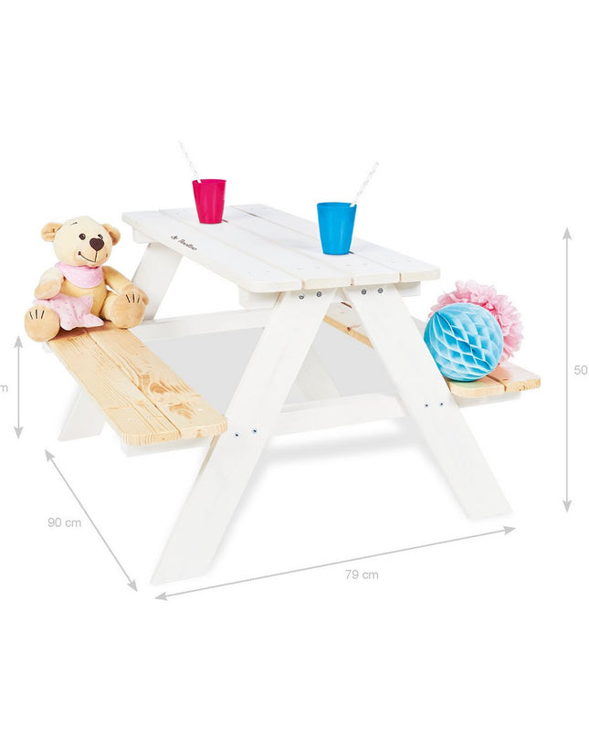 Kinderpicknickbank 'Nicki für 4', wit